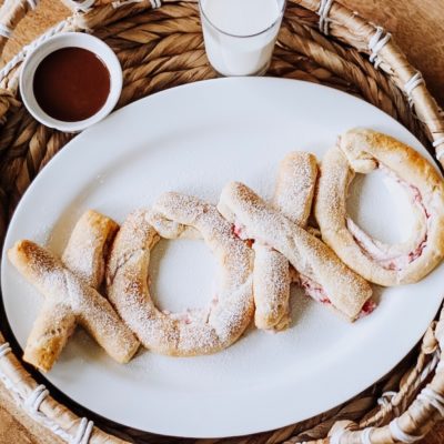 Strawberry Cream Crescent Roll Shapes